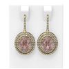 Image 1 : 8.61 ctw Morganite & Diamond Earrings 18K Yellow Gold