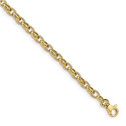 14k Yellow Gold 6 mm Polished Fancy Link Bracelet - 7.5 in.
