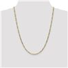 Image 2 : 14k Gold 3.5 mm Semi-Solid Figaro Chain Necklace - 24 in.
