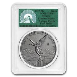 2019 Mexico 1 oz Silver Libertad Antiqued Finish MS-70 PCGS (FS)
