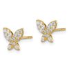 Image 2 : 14k Butterfly Cubic Zirconia Post Earrings - 42 mm