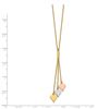 Image 2 : 14K Tri-color Polished Spades w/2 in ext Necklace - 19 in.