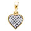 Image 1 : Yellow-tone Sterling Silver Round Diamond Small Heart Cluster Pendant 1/10 Cttw