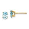 Image 1 : 14k 6 mm Oval Aquamarine Post Earrings