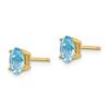 Image 2 : 14k 6 mm Oval Aquamarine Post Earrings