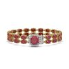 Image 1 : 19.85 ctw Ruby & Diamond Bracelet 14K Yellow Gold