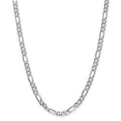 14k White Gold 6.0 mm Flat Figaro Chain - 26 in.