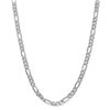 Image 2 : 14k White Gold 6.0 mm Flat Figaro Chain - 26 in.