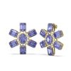 Image 2 : 31.99 ctw Tanzanite & Diamond Earrings 18K Yellow Gold