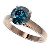 Image 1 : 2.50 ctw Certified Intense Blue Diamond Engagment Ring 10k Rose Gold
