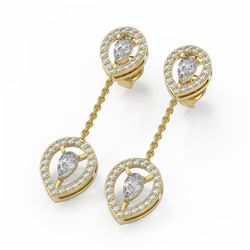 2 ctw Diamond Designer Earrings 18K Yellow Gold