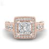 Image 2 : 2.53 ctw Princess VS/SI Diamond Solitaire Art Deco Ring 18k Rose Gold