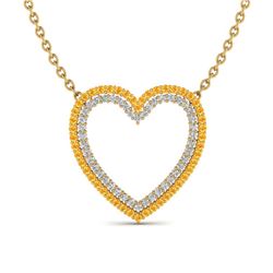 2.50 ctw Yellow Sapphire & VS/SI Diamond Heart Necklace 10k Yellow Gold