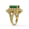 Image 3 : 7.11 ctw Certified Emerald & Diamond Victorian Ring 14K Yellow Gold