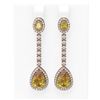 Image 1 : 8.05 ctw Canary Citrine & Diamond Earrings 18K Rose Gold