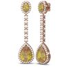 Image 2 : 8.05 ctw Canary Citrine & Diamond Earrings 18K Rose Gold