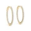 Image 2 : 1.75 ctw Diamond VS/SI 30 MM Hoop Earrings 14k Yellow Gold