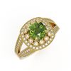 Image 1 : 2.39 ctw Certified Tourmaline & Diamond Victorian Ring 14K Yellow Gold