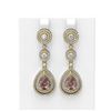 Image 1 : 9.12 ctw Morganite & Diamond Earrings 18K Yellow Gold