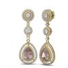Image 2 : 9.12 ctw Morganite & Diamond Earrings 18K Yellow Gold