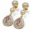 Image 3 : 9.12 ctw Morganite & Diamond Earrings 18K Yellow Gold
