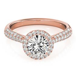 1.4 ctw Certified VS/SI Diamond Halo Ring 18k Rose Gold