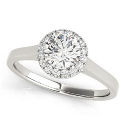 1.11 ctw Certified VS/SI Diamond Halo Ring 14k White Gold