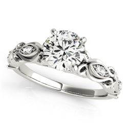 0.85 ctw Certified VS/SI Diamond Antique Ring 18k White Gold