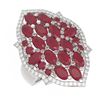 Image 3 : 7.19 ctw Ruby & Diamond Ring 18K White Gold