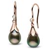 Image 2 : Tahitian Drop-Shape Pearl and Diamond Lily Dangle Earrings