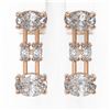 Image 2 : 3 ctw Oval & Marquise Cut Diamond Earrings 18K Rose Gold