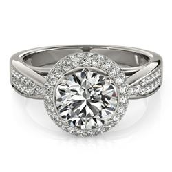 1.65 ctw Certified VS/SI Diamond Halo Ring 18k White Gold