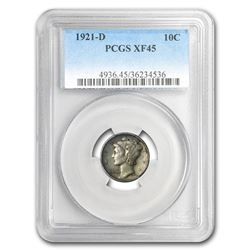 1921-D Mercury Dime XF-45 PCGS