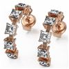 Image 1 : 4 ctw Princess Cut Diamond Designer Earrings 18K Rose Gold