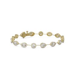 6.5 ctw Mix Cut Diamonds Designer Bracelet 18K Yellow Gold