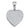 Image 1 : 10kt White Gold Round Diamond Heart Cluster Pendant 1/4 Cttw