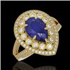 Image 1 : 5.12 ctw Certified Sapphire & Diamond Victorian Ring 14K Yellow Gold