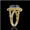 Image 3 : 5.12 ctw Certified Sapphire & Diamond Victorian Ring 14K Yellow Gold