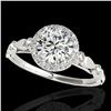 Image 1 : 1.25 ctw Certified Diamond Solitaire Halo Ring 10k White Gold