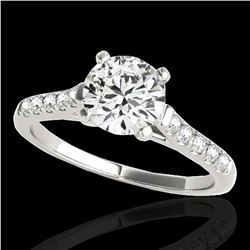 1.2 ctw Certified Diamond Solitaire Ring 10k White Gold