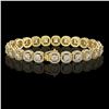 Image 2 : 8.83 ctw Cushion Cut Diamond Micro Pave Bracelet 18K Yellow Gold