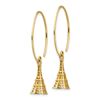 Image 2 : 14k Yellow Gold Eiffel Tower Dangle Earrings