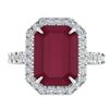 Image 1 : 5.33 ctw Ruby & Micro Pave VS/SI Diamond Ring 18k White Gold