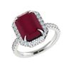 Image 2 : 5.33 ctw Ruby & Micro Pave VS/SI Diamond Ring 18k White Gold