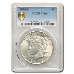 1935-S Peace Dollar MS-64 PCGS