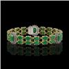 Image 1 : 20.99 ctw Emerald & Diamond Bracelet 14K Yellow Gold