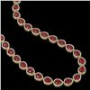 Image 2 : 64.01 ctw Ruby & Diamond Micro Pave Halo Necklace 10k Yellow Gold