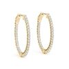 Image 2 : 2.5 ctw Diamond VS/SI 36 MM Hoop Earrings 14k Yellow Gold