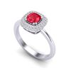Image 2 : 1.16 ctw Ruby & Micro Pave VS/SI Diamond Ring Halo 18k White Gold
