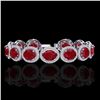 Image 1 : 30 ctw Ruby & Micro Pave VS/SI Diamond Certified Bracelet 10k White Gold